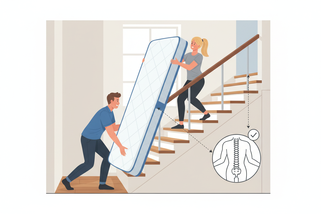 How to carry a heavy mattress upstairs