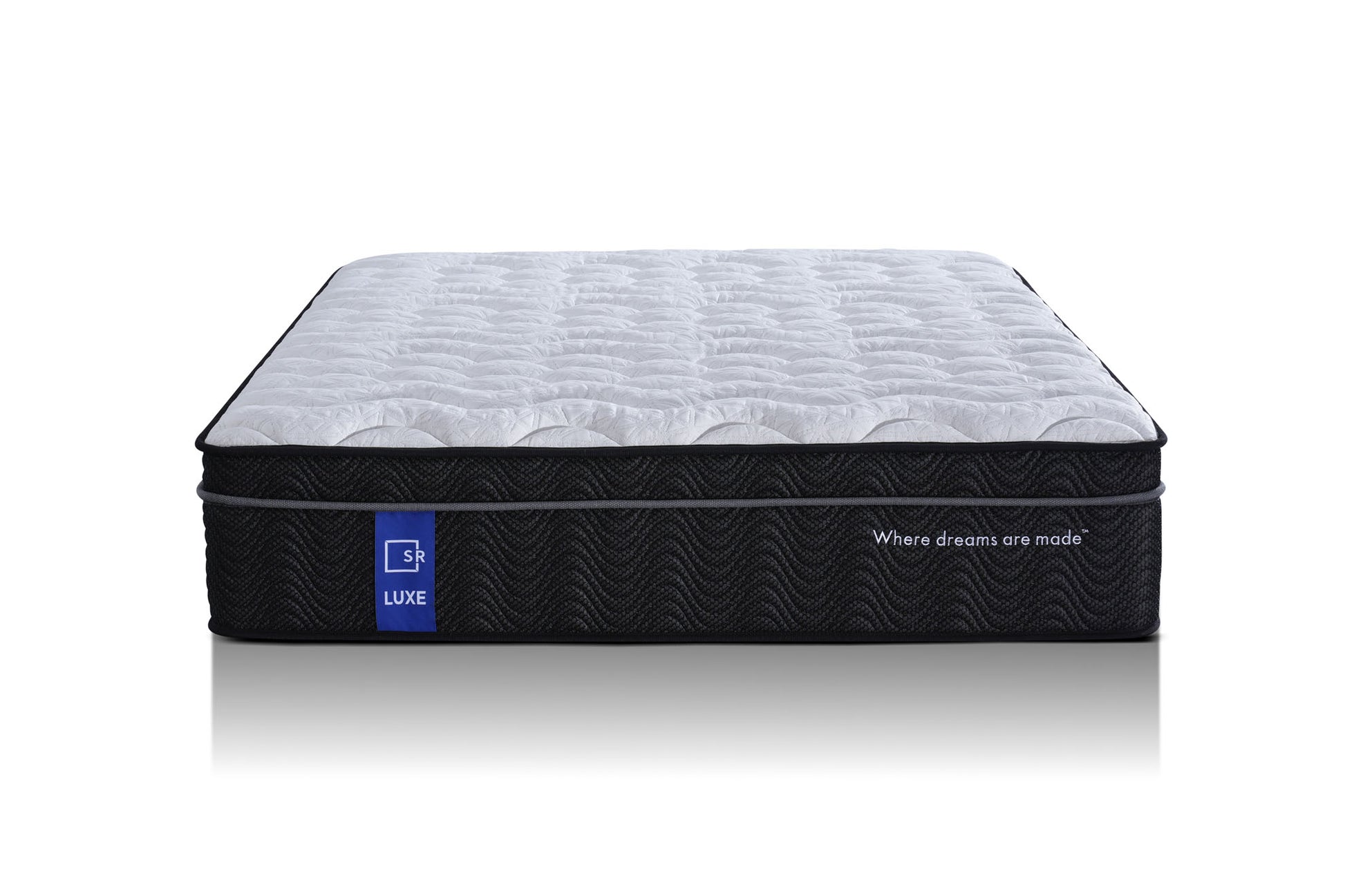 Mattress with brand logo on a white background