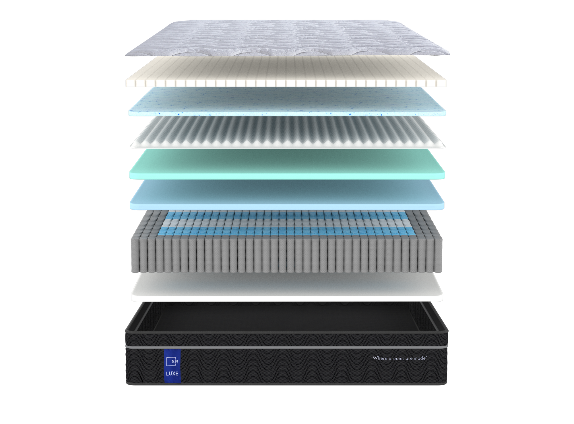 Sleep Republic LUXE Mattress & Grey Deluxe Base Bundle-Sleep Republic