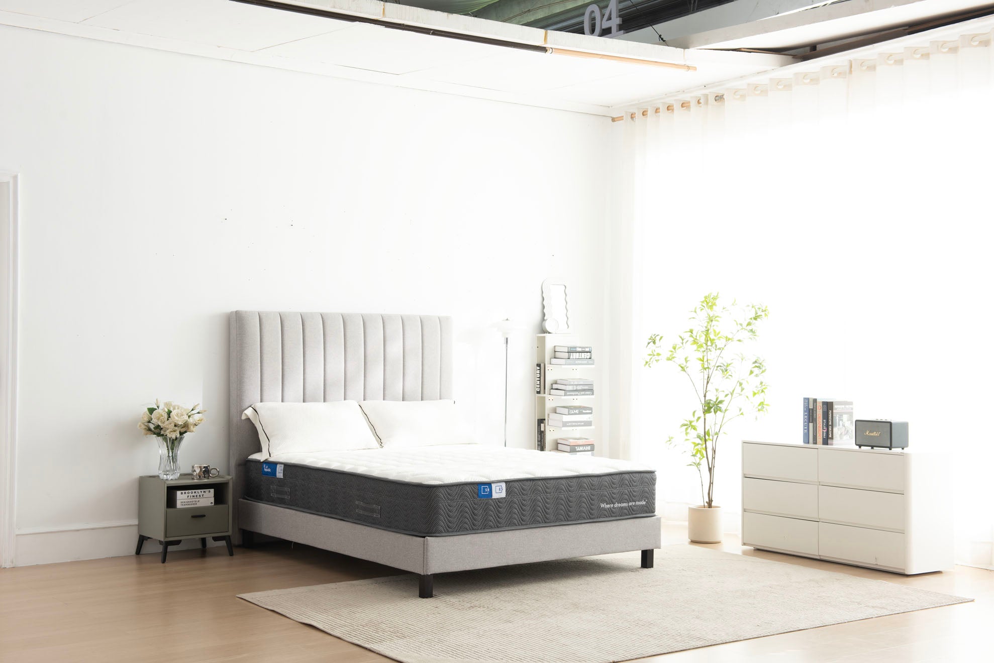 Sleep Republic LUXE Mattress & Grey Deluxe Base Bundle