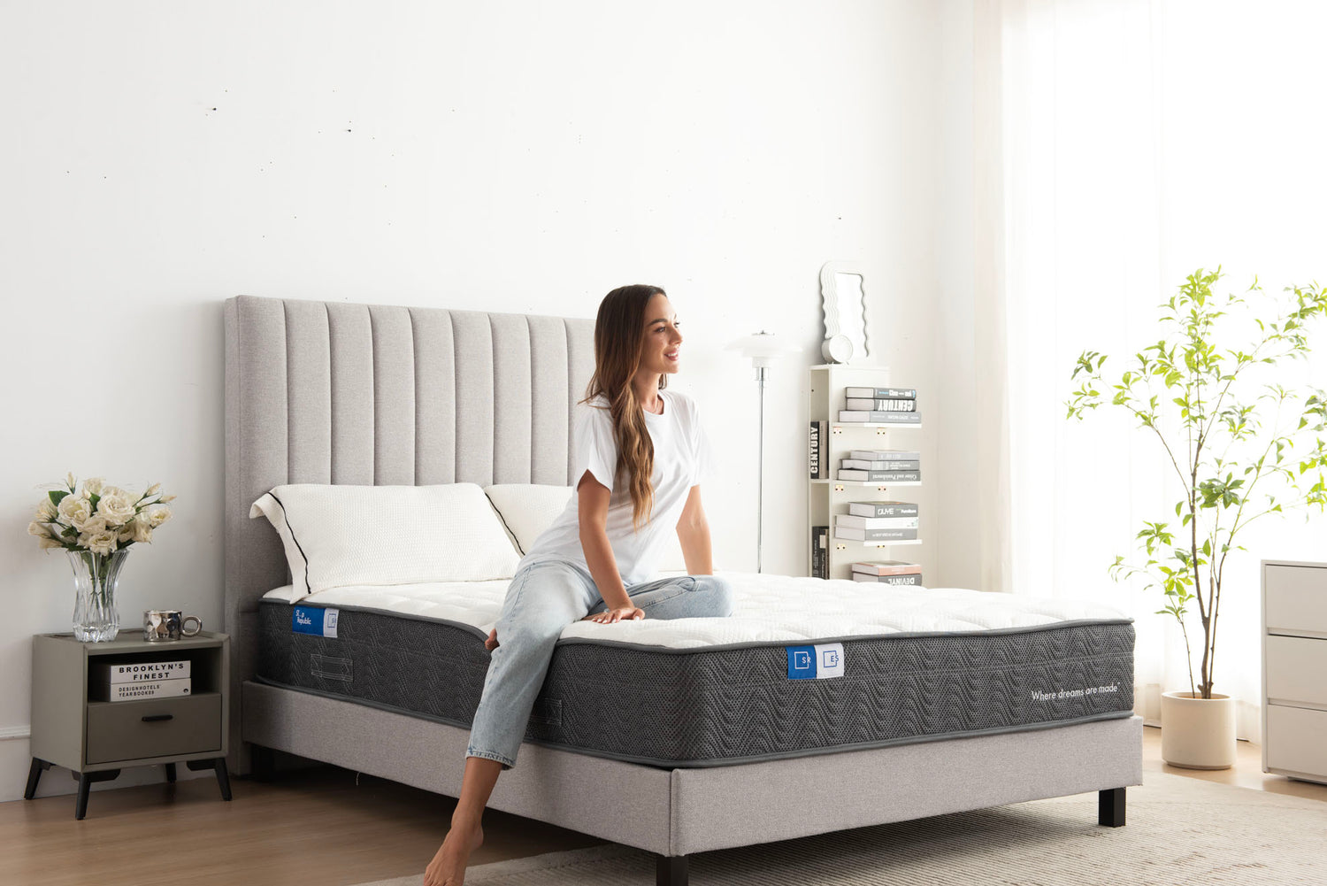 Sleep Republic LUXE Mattress & Grey Deluxe Base Bundle-Sleep Republic