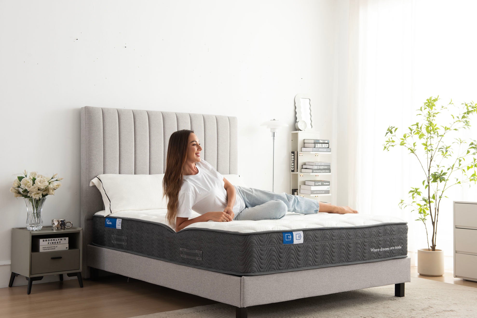 Sleep Republic ES Mattress & Grey Deluxe Base Bundle