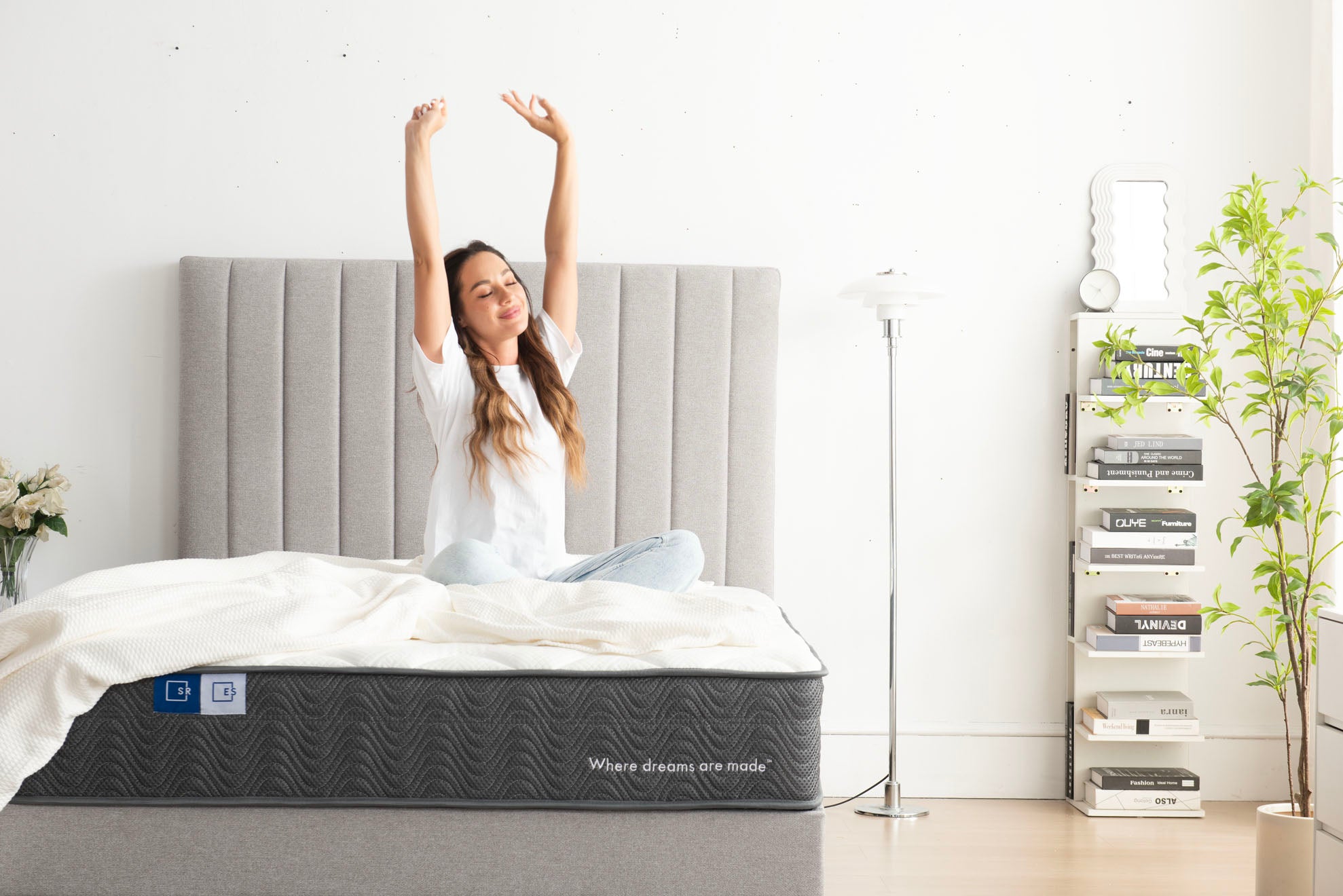 Sleep Republic Mattress and Grey Deluxe Base Bundle